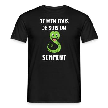 Humour petit serpent - T-shirt homme - noir - Devant - AI Model Male 178 light (178cm)