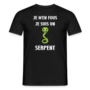 Humour petit serpent - T-shirt homme - noir - Devant - AI Model Male 178 light (178cm)