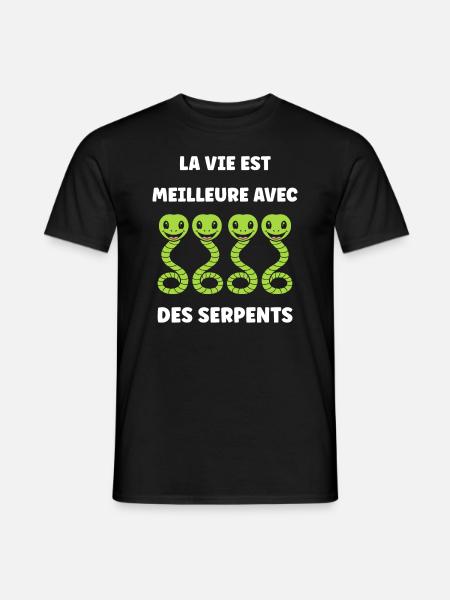 Humour petit serpent - T-shirt homme - noir