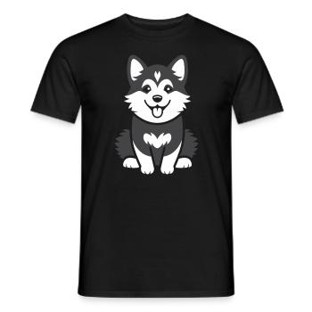 Humor kleiner Husky - Männer T-Shirt - Schwarz - Vorne - AI Model Male 178 light (178cm)
