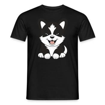 Humor kleiner Husky - Männer T-Shirt - Schwarz - Vorne - AI Model Male 178 light (178cm)