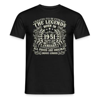 Januar 1951 Geburtstag 1951 Januar Jahr - Männer T-Shirt - Schwarz - Vorne - AI Model Male 178 light (178cm)