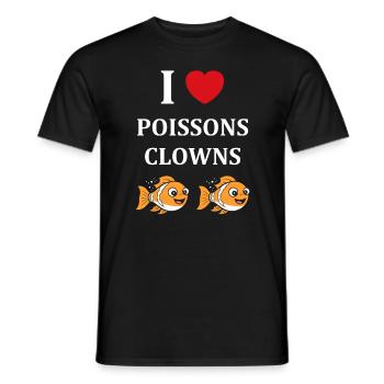 Humour petit poisson clown - T-shirt homme - noir - Devant - AI Model Male 178 light (178cm)