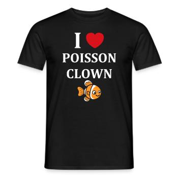 Humour petit poisson clown - T-shirt homme - noir - Devant - AI Model Male 178 light (178cm)