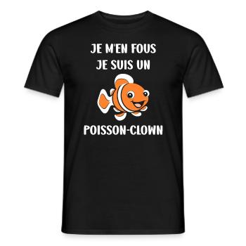 Humour petit poisson clown - T-shirt homme - noir - Devant - AI Model Male 178 light (178cm)