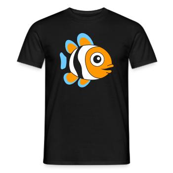 Humour petit poisson clown - T-shirt homme - noir - Devant - AI Model Male 178 light (178cm)