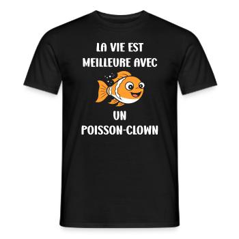 Humour petit poisson clown - T-shirt homme - noir - Devant - AI Model Male 178 light (178cm)