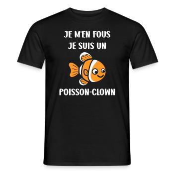 Humour petit poisson clown - T-shirt homme - noir - Devant - AI Model Male 178 light (178cm)