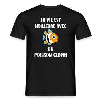 Humour petit poisson clown - T-shirt homme - noir - Devant - AI Model Male 178 light (178cm)