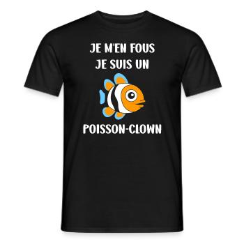 Humour petit poisson clown - T-shirt homme - noir - Devant - AI Model Male 178 light (178cm)