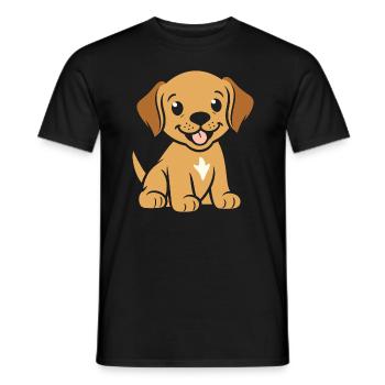 Small dog humor labrador - Men's T-Shirt - black - Front - AI Model Male 178 light (178cm)