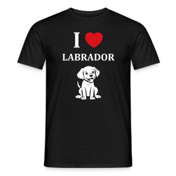 Petit chien humour labrador - T-shirt homme - noir - Devant - AI Model Male 178 light (178cm)
