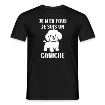 Humour chien petit caniche - T-shirt homme - noir - Devant - AI Model Male 178 light (178cm)