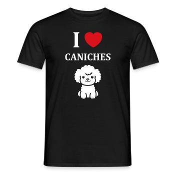 Humour chien petit caniche - T-shirt homme - noir - Devant - AI Model Male 178 light (178cm)