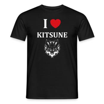 Kitsune Japanese Little Fox Humor - Men's T-Shirt - black - Front - AI Model Male 178 light (178cm)