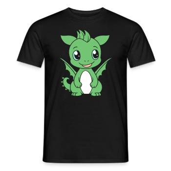 Baby Dragon - Men's T-Shirt - black - Front - AI Model Male 178 light (178cm)