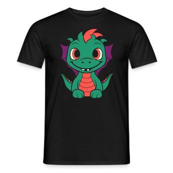 Baby Dragon - Men's T-Shirt - black - Front - AI Model Male 178 light (178cm)