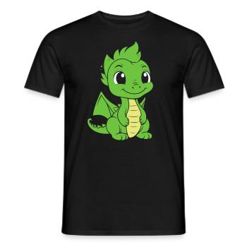 Baby Dragon - Men's T-Shirt - black - Front - AI Model Male 178 light (178cm)