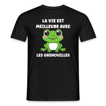 Petite grenouille - T-shirt homme - noir - Devant - AI Model Male 178 light (178cm)