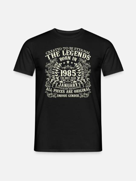 Janvier 1985 anniversaire 1985 Janvier année - T-shirt homme - noir