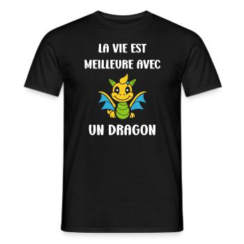 Bébé dragon - T-shirt homme - noir - Devant - AI Model Male 178 light (178cm)
