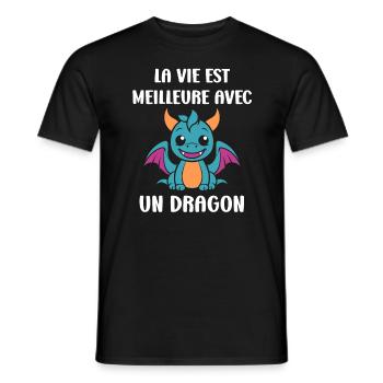 Bébé dragon - T-shirt homme - noir - Devant - AI Model Male 178 light (178cm)