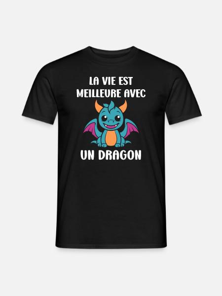 Bébé dragon - T-shirt homme - noir