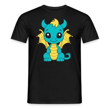 Baby Dragon - Men's T-Shirt - black - Front - AI Model Male 178 light (178cm)