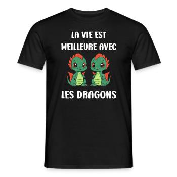 Bébé dragon - T-shirt homme - noir - Devant - AI Model Male 178 light (178cm)