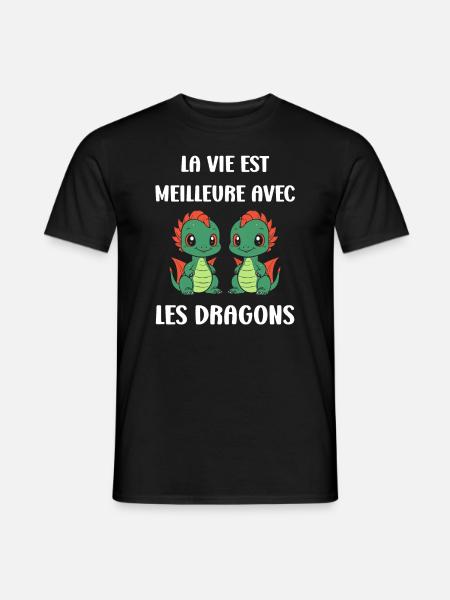 Bébé dragon - T-shirt homme - noir
