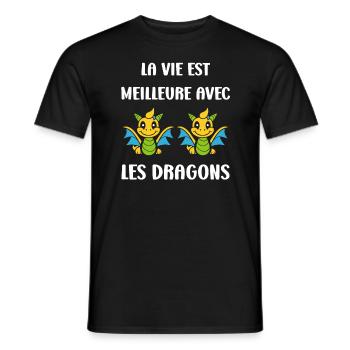 Bébé dragon - T-shirt homme - noir - Devant - AI Model Male 178 light (178cm)