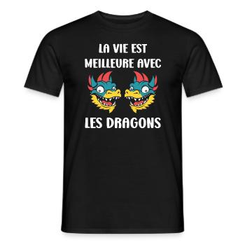 Bébé dragon - T-shirt homme - noir - Devant - AI Model Male 178 light (178cm)