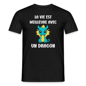 Bébé dragon - T-shirt homme - noir - Devant - AI Model Male 178 light (178cm)