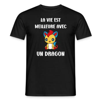 Bébé dragon - T-shirt homme - noir - Devant - AI Model Male 178 light (178cm)