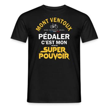 Vélo velo Mont ventoux humour cycliste vélo - T-shirt homme - noir - Devant - AI Model Male 178 light (178cm)