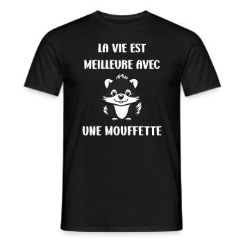 Humour Mouffette - T-shirt homme - noir - Devant - AI Model Male 178 light (178cm)