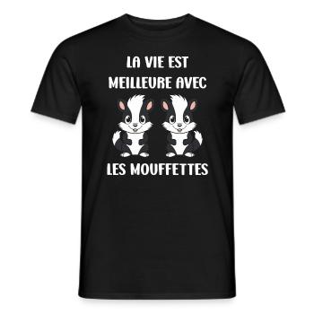Humour Mouffette - T-shirt homme - noir - Devant - AI Model Male 178 light (178cm)