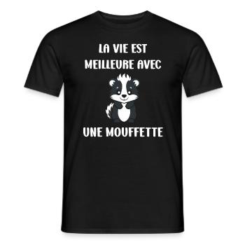 Humour Mouffette - T-shirt homme - noir - Devant - AI Model Male 178 light (178cm)