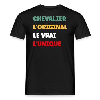 chevalier - T-shirt homme - noir - Devant - AI Model Male 178 light (178cm)