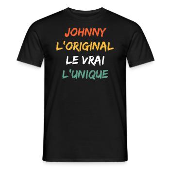 Johnny - T-shirt homme - noir - Devant - AI Model Male 178 light (178cm)