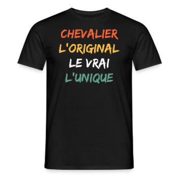 chevalier - T-shirt homme - noir - Devant - AI Model Male 178 light (178cm)