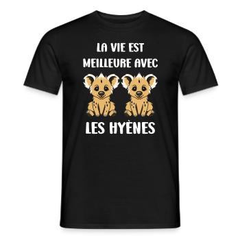 hyène - T-shirt homme - noir - Devant - AI Model Male 178 light (178cm)
