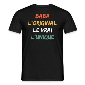 baba - T-shirt homme - noir - Devant - AI Model Male 178 light (178cm)