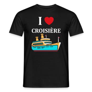 I love Croisière - T-shirt homme - noir - Devant - AI Model Male 178 light (178cm)