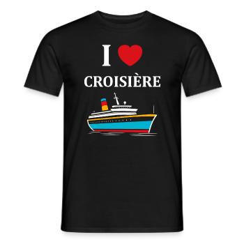 I love Croisière - T-shirt homme - noir - Devant - AI Model Male 178 light (178cm)