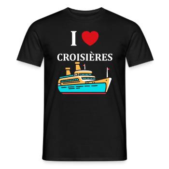 I love Croisières - T-shirt homme - noir - Devant - AI Model Male 178 light (178cm)