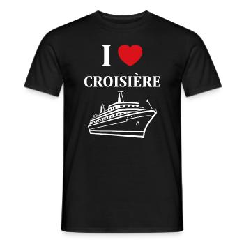I love Croisière - T-shirt homme - noir - Devant - AI Model Male 178 light (178cm)