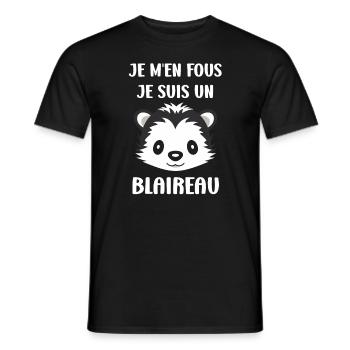 Humour blaireau - T-shirt homme - noir - Devant - AI Model Male 178 light (178cm)