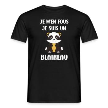 Humour blaireau - T-shirt homme - noir - Devant - AI Model Male 178 light (178cm)