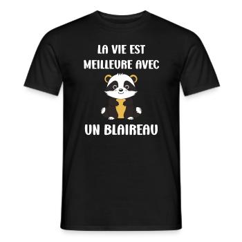 Humour blaireau - T-shirt homme - noir - Devant - AI Model Male 178 light (178cm)